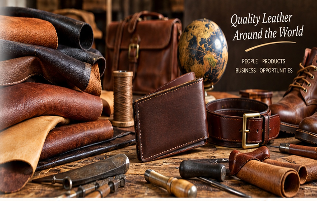 Premium leather hides, finished leather goods and workshop tools